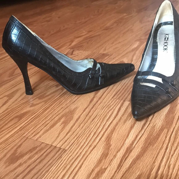 JG HOOK Shoes Crocodile Embroidered Leather Pumps Poshmark
